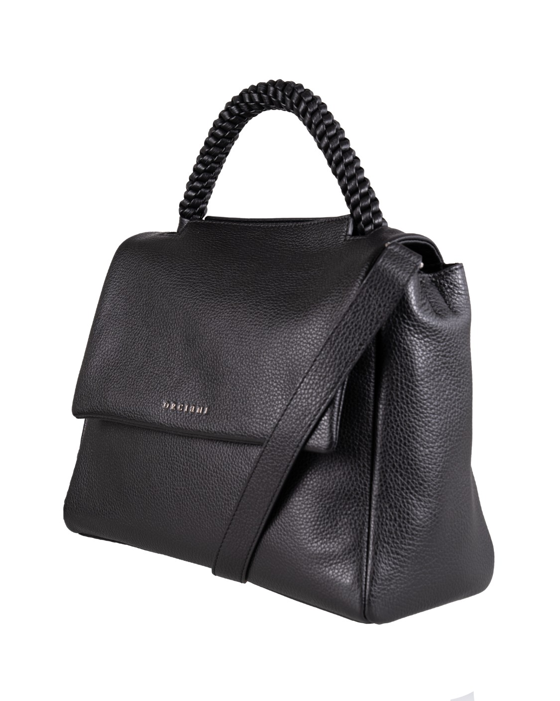 shop ORCIANI  Borsa: Orciani borsa "Sveva" M in pelle martellata con manico intrecciato.
Tre tasche interne di cui una con zip.
Chiusura con patta.
Manico interacciato, tracolla rimovibile.
Finitura in palladio.
Dimensioni: Larghezza: 32 cm / Altezza: 24 cm / Profondità: 15 cm.
Composizione: 100% pelle di vitello.
Made in Italy.. BT2006 SCB-NERO number 2012229